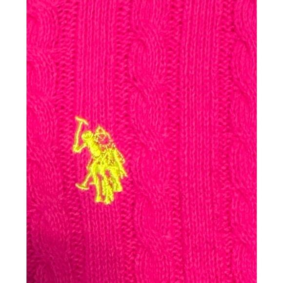 U.S. POLO ASSN. Girls 4 Cardigan Fisherman Cable Knit  Preppy School Casual - Picture 3 of 5